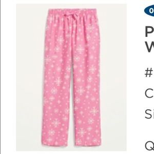 Old Navy Pink Snowflake Pattern Flannel PJ Pants